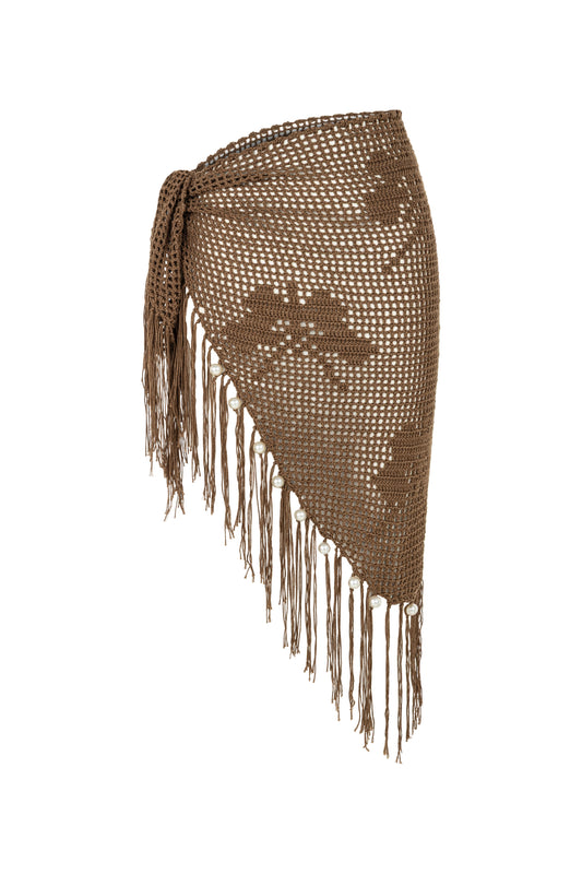 Hand Knitted Pareo Brown