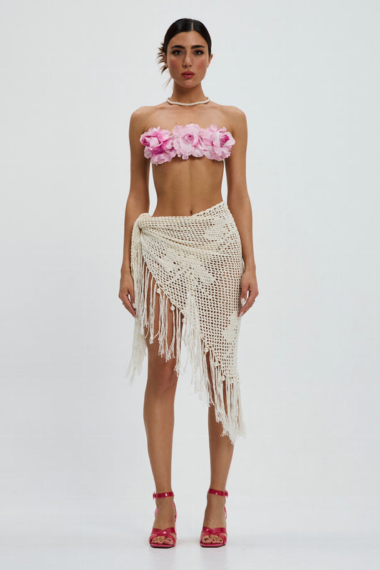 Handmade Knitted Pareo White