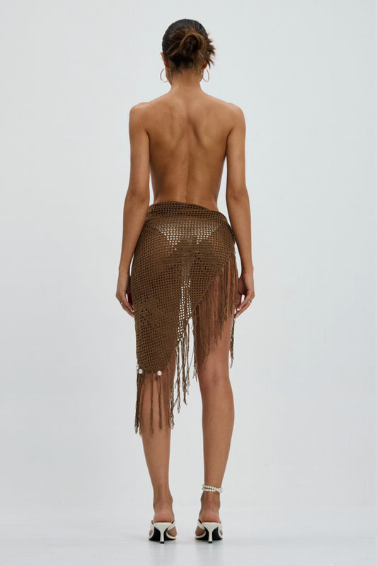 Handmade Knitted Pareo Brown